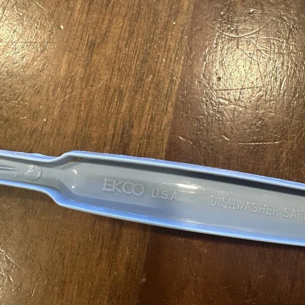 Vintage Ekco Plastic Nylon Spoons Cooking Slotted Blue 11